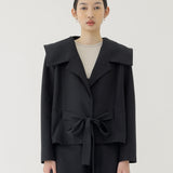 🌳 LINEN SAILOR COAT IN BLACK