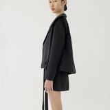 🌳 LINEN SAILOR COAT IN BLACK