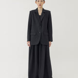π³ LINEN OVERSIZED BLAZER IN BLACK