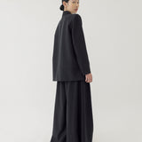 π³ LINEN OVERSIZED BLAZER IN BLACK
