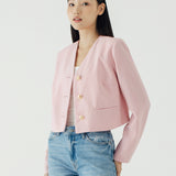 BAE PINK CROP BLAZER