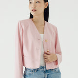 BAE PINK CROP BLAZER