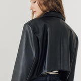 BI LEATHER CROP BLAZER