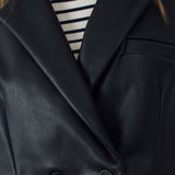 BI LEATHER CROP BLAZER