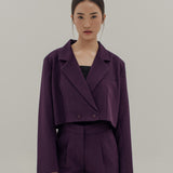 GEORGE PURPLE CROP BLAZER