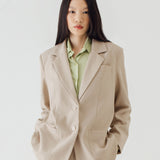 OLSON BEIGE OVERSIZED BLAZER