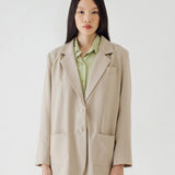 OLSON BEIGE OVERSIZED BLAZER