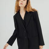 OLSON BLACK OVERSIZED BLAZER