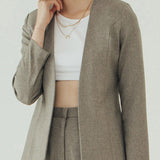 KIERA KHAKI GREY BLAZER