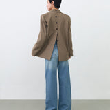 BACK BUTTON OVERSIZED BLAZER IN PEANUT