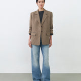 BACK BUTTON OVERSIZED BLAZER IN PEANUT