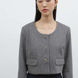 BELA GREY CROP BLAZER