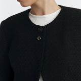 BLACK TWEED CROP BLAZER