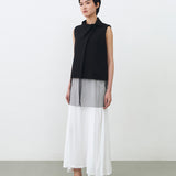 BOXY TULLE VEST
