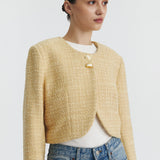 BUTTER TWEED CROP BLAZER