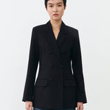 ELM DOUBLE BREASTED BLAZER IN BLACK