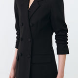 ELM DOUBLE BREASTED BLAZER IN BLACK