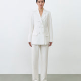 ELM DOUBLE BREASTED BLAZER IN BROKEN WHITE