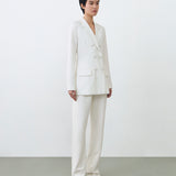 ELM DOUBLE BREASTED BLAZER IN BROKEN WHITE
