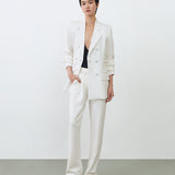 ELM DOUBLE BREASTED BLAZER IN BROKEN WHITE