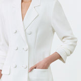 ELM DOUBLE BREASTED BLAZER IN BROKEN WHITE