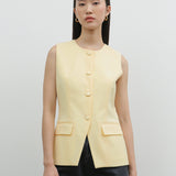 FITTED VEST IN BUTTER