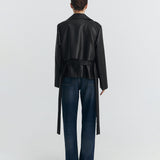 HALE COAT IN BLACK LEATHER