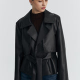 HALE COAT IN BLACK LEATHER