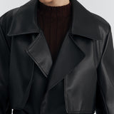 HALE COAT IN BLACK LEATHER