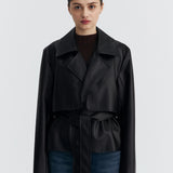 HALE COAT IN BLACK LEATHER
