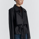 HALE COAT IN BLACK LEATHER
