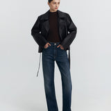 HALE COAT IN BLACK LEATHER