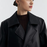 HALE COAT IN BLACK LEATHER