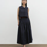 KNOT VEST IN SOFT DENIM