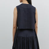 KNOT VEST IN SOFT DENIM