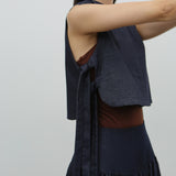KNOT VEST IN SOFT DENIM