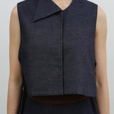 KNOT VEST IN SOFT DENIM