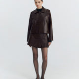 PATTERN BROWN LEATHER OUTER