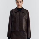 PATTERN BROWN LEATHER OUTER