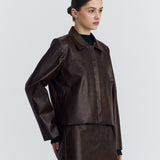 PATTERN BROWN LEATHER OUTER