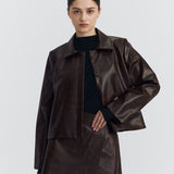 PATTERN BROWN LEATHER OUTER