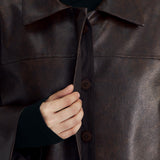 PATTERN BROWN LEATHER OUTER