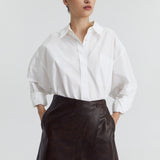 PATTERN BROWN LEATHER SKORT