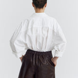PATTERN BROWN LEATHER SKORT