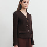 PENNY BROWN TWEED BLAZER