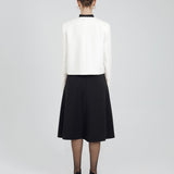 BOXY BUTTON BLAZER IN WHITE