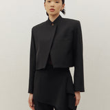 MANDARIN CROP BLAZER IN BLACK