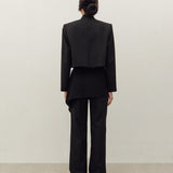 MANDARIN CROP BLAZER IN BLACK