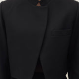 MANDARIN CROP BLAZER IN BLACK