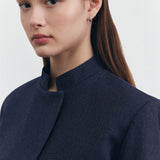 MANDARIN CROP BLAZER IN DENIM